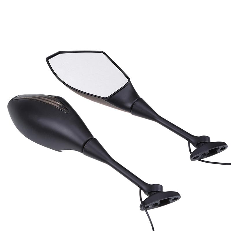 1 Pair Rear View Mirror Motorcycle Mirror Scooter Rearview Mirrors with Flasher Lights for Honda CBR600RR 2003-2008 CBR1000RR 2004-2008