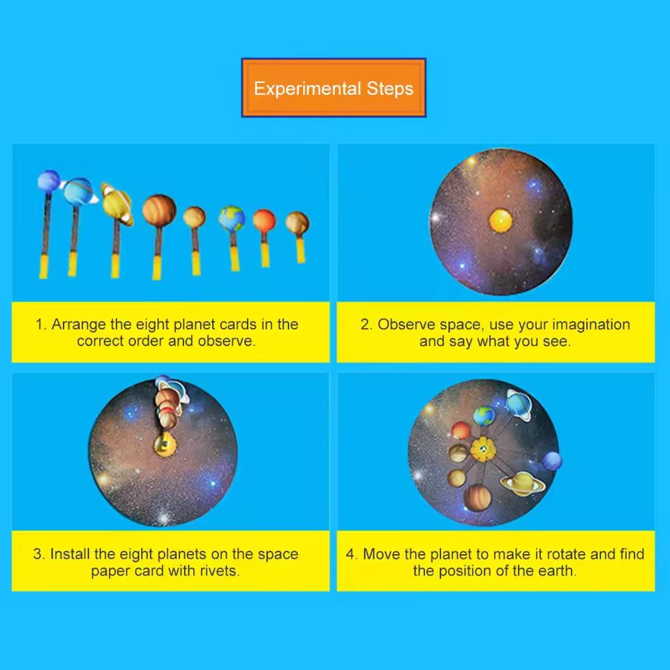 Modello Pianeta Sistema Solare Fai da Te Esperimento Scientifico Giocattolo Giocattolo Educativo per Bambini Esperimento Tecnologico Puzzle STEM Pianeta