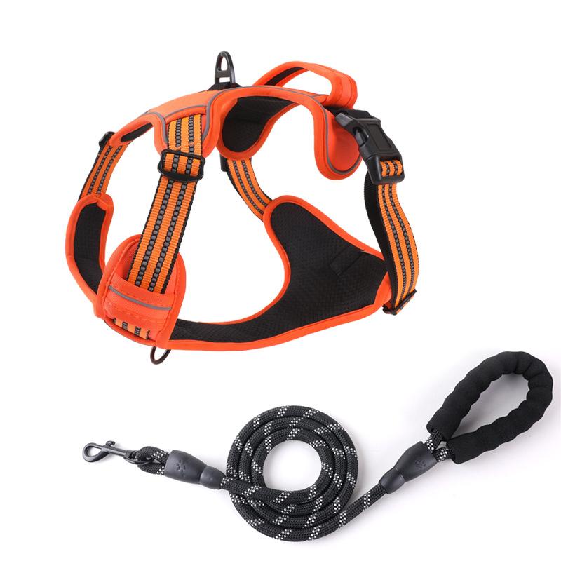 Dog Walking Pet Strap Universal Reflective Vest Dog Leash Chest Back