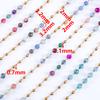 0.5Meter 1Meter Stainless Steel Chain Color Crystal Ball Stone Beads Necklace Chain for Body Jewelry Making DIY Bracelet Supply