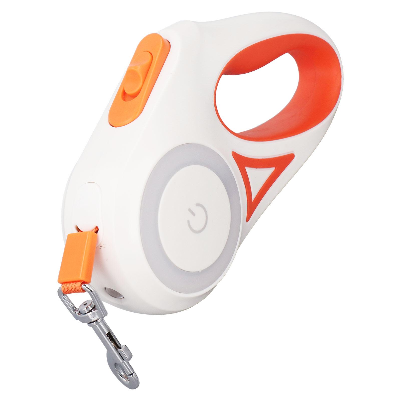 Laisse Rétractable pour Chien Lumière LED Vive Frein à Une Main Pause Verrouillage   Laisse Robuste pour Animal de Compagnie