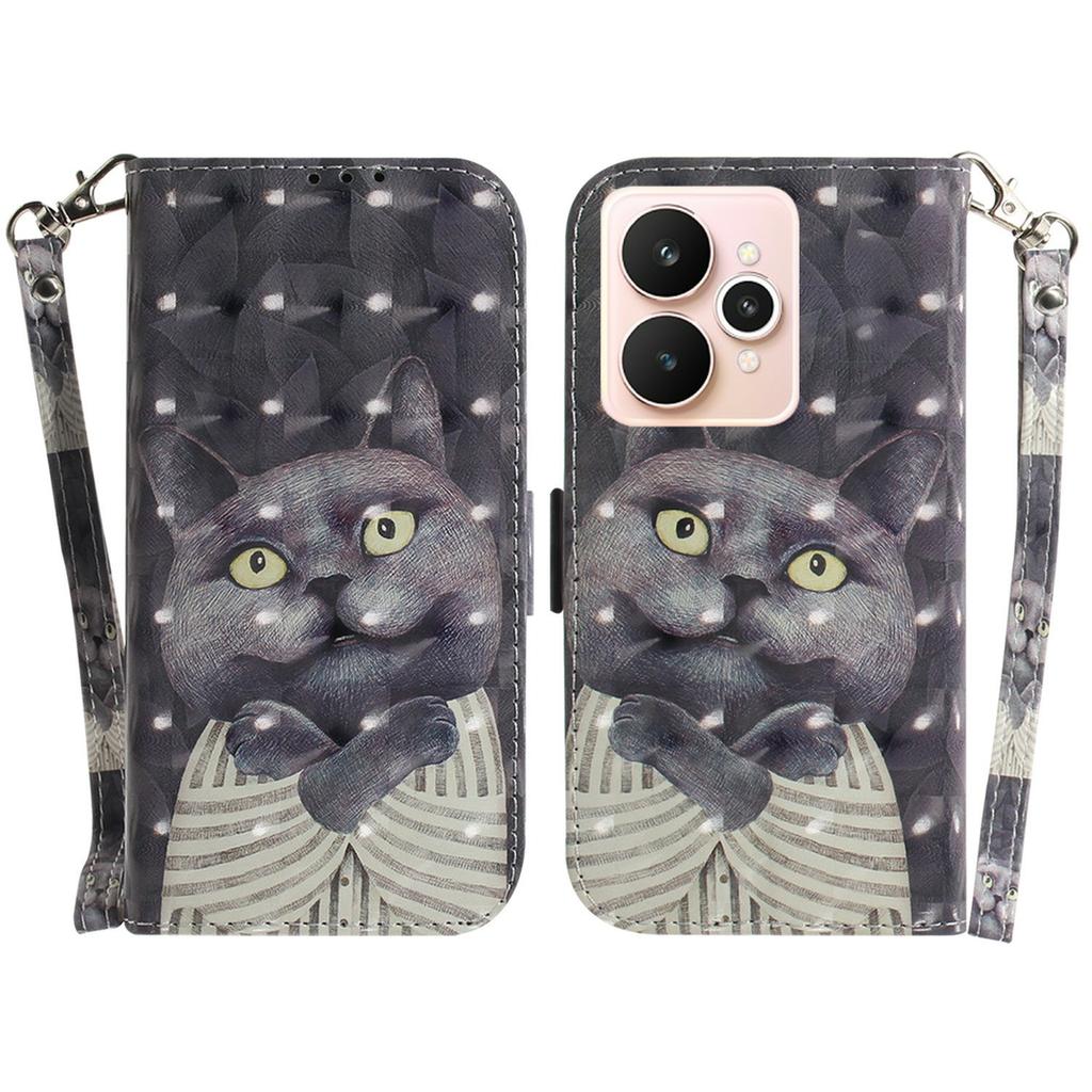 For Realme 15 Pro 5G/15 5G Case Pattern Printing Leather Wallet Phone Cover with Wrist Strap