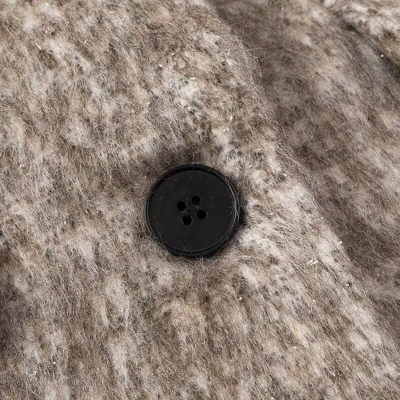 Women's Fashion Lapel Mid-length Suit Coat Autumn Casual Commuting Warm Jacket Elegant Long Sleeve Loose Blazer Coat