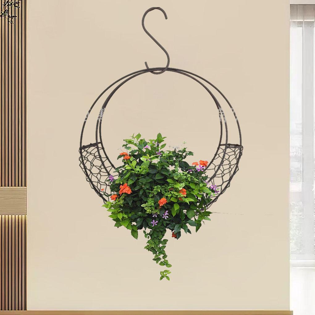 Metal Hanging Baskets Frames For Moon Shaped Wire Wreath Frame Indoor Hanging Basket Stand