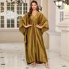 Polyester Gold Fake Loose Large Size Long Dress Beach Jacket Dress Long Dress