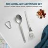 2 Pcs/Set Reusable Titanium Tableware Portable Flatware Set Durable Utensils  Outdoor Camping
