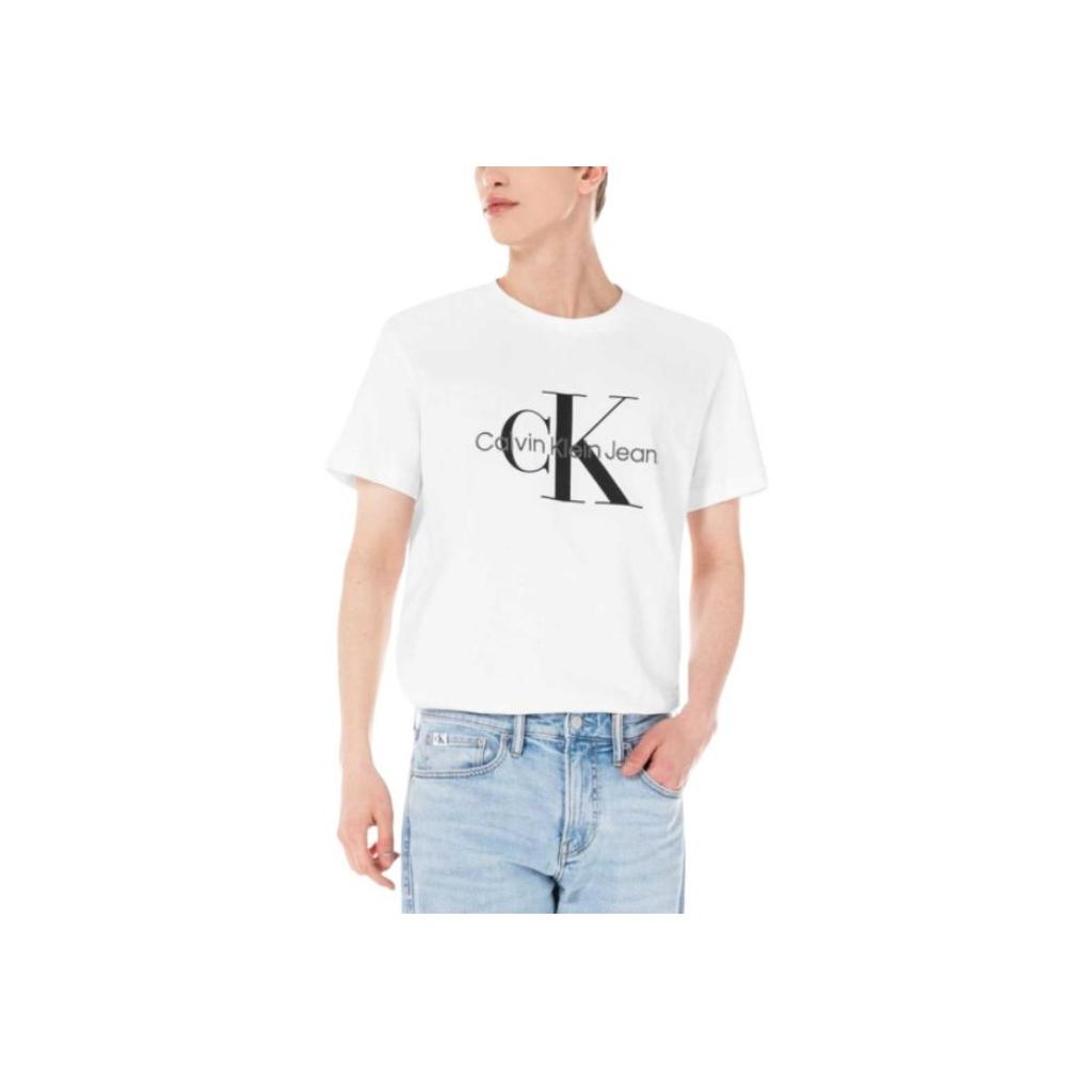 Calvin Klein Printed Logo Cotton T-Shirt Men Tops White J320770-YAF