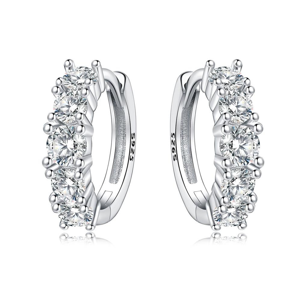 Orstarry 925 Silver Crystal Circular Eardrops Drop Earrings Women Earrings Charm Fashion Versatile Party Jewelry Gifts