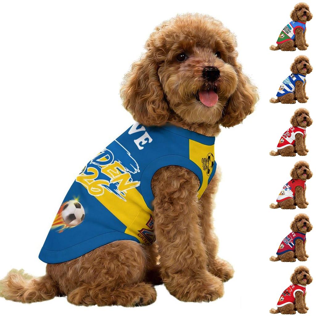 Pet Sports Shirt Soccer Themed Sleeveless Dog Jersey Lightweight Comfortable Fit for Small Medium Dogs Suitable for Outdoor Activities