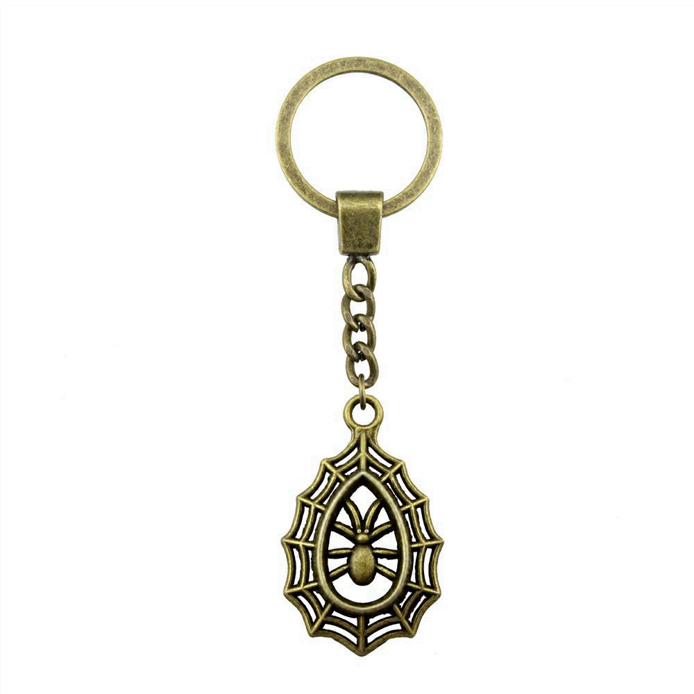 Gothic Floral Cross Keychain Religious Theme Pendant Key Ring 30mm Ring