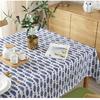 Blue Fish Pattern Dense Cotton Linen Fashion Banquet Table Cover Wedding Table | Tablecloths