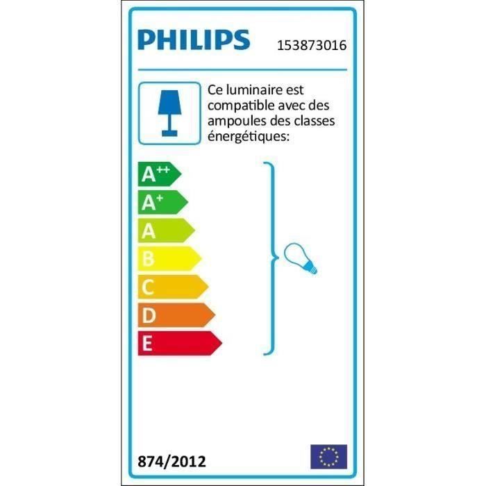 CREEK-Applique murale d'extérieur Métal H19,5cm Noir Philips