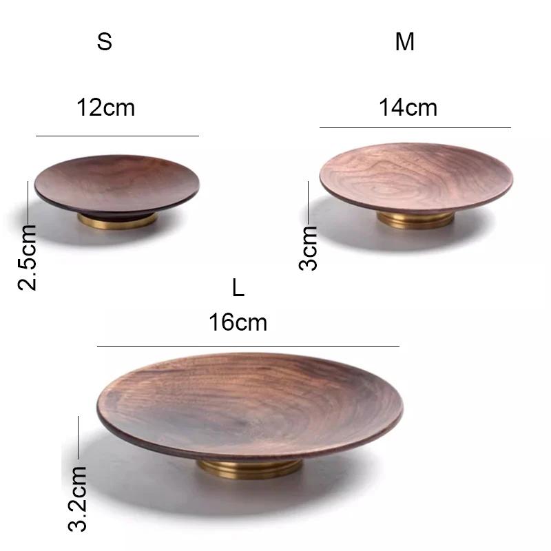 Exquisite Walnut Wooden Tea Tray Dried Fruit Snack Fruit Plate  Dessert Plate Tea Shop Tea Tray Cake Pan Dim Sum Dish Plates