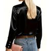 Damen Modisches Lässiges Langarmshirt mit Weitem Kragen Stehkragen Top