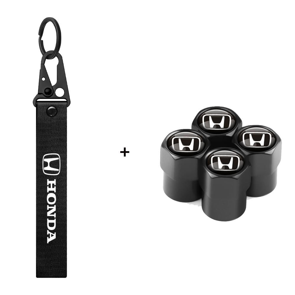 Car Keychain Key Ring Auto Tire Wheel Valve Caps Accessories for Honda Civic 10th 11th Gen Hrv Jazz City Fit Accord 7 Crv Mugen wsdm59