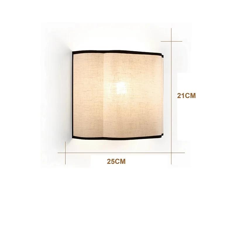 

Creative Simple LED Fabric Lampshade Wall Lamp Bedroom Bedside Lamp Living Room Background Wall Corridor Crossing Lamp Warm light