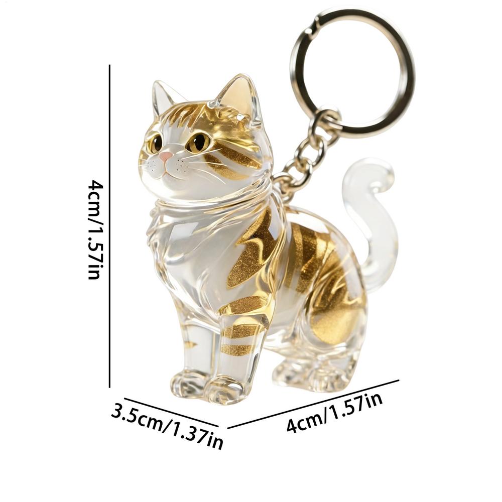

Cat Hair Keychain Cat Shape Clear Pendant Portable Pet Hair Keepsake for Remembrance Backpack Purse Wallet Schoolbag Handbag жовтий
