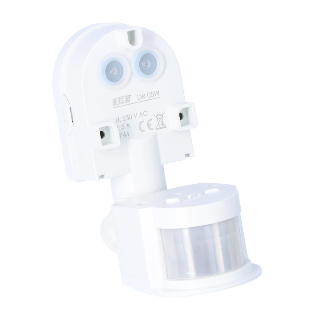 DR-05 W infrared motion sensor, white, surface-mounted, 230V AC, 1000W