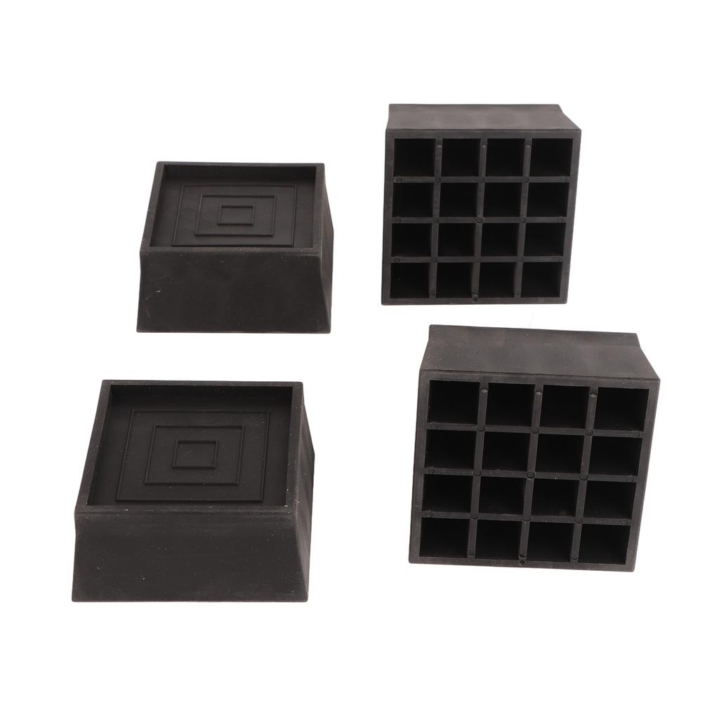 Furniture Riser 2 Inch Stackable TPU Square Desk Riser Heavy Duty Waterproof Anti Slip Black Heighten Riser Bed Lift