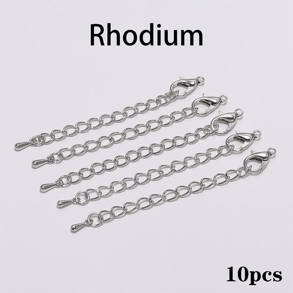 10pcs/lot 50 70mm Tone Extended Extension Tail Chain Lobster Clasps Connector For DIY Bracelet Necklace Jewelry Making Findings