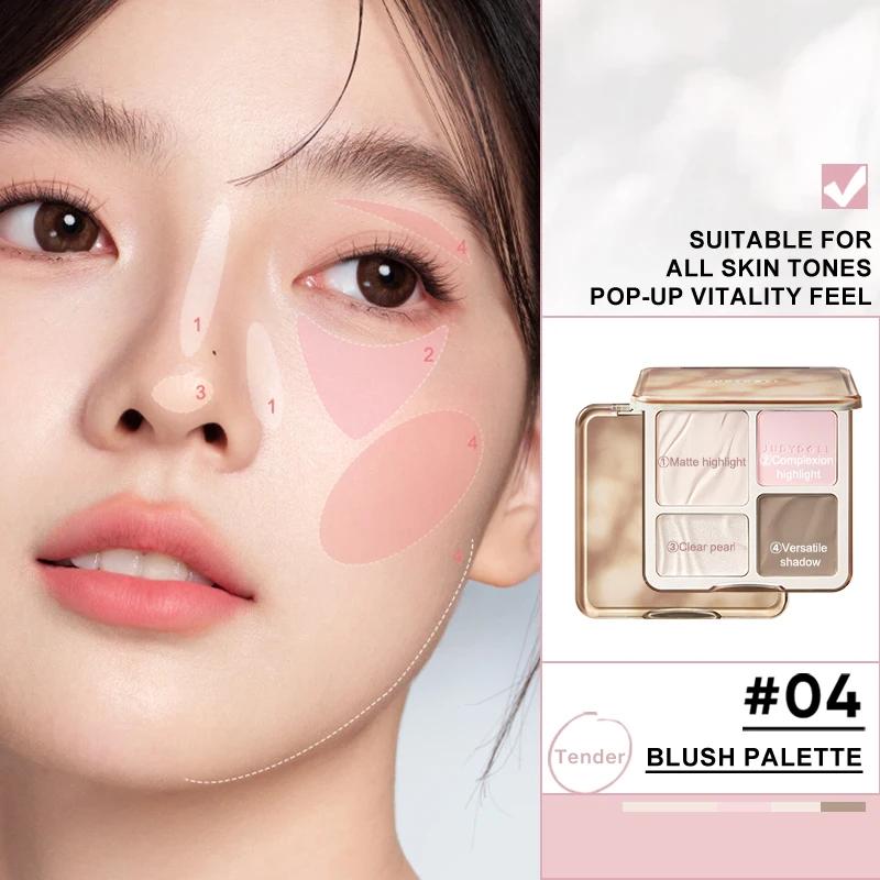 Judydoll Palette Highlighter & Contour, Opaca & Luminosa, Scolpisce & Definisce, Finish Naturale, Contorno Naso & Linea Mascella, Principiante