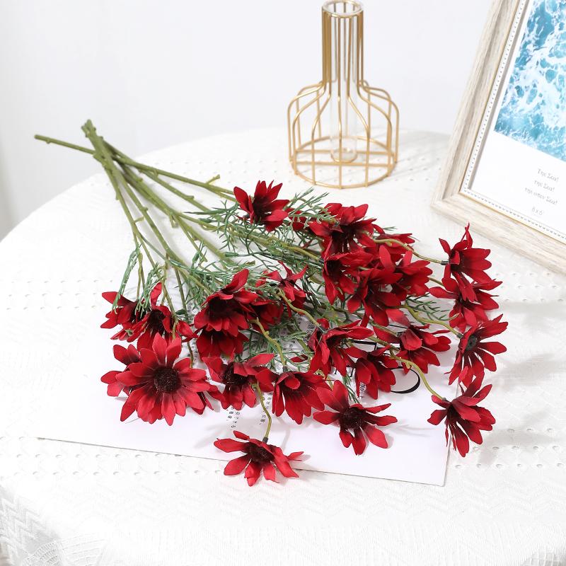 1/5Pcs White Daisies Artificial Flowers Bouquet Fake Flowers Garden Home Room Decor Party Wedding Decoration DIY Vase Ornament