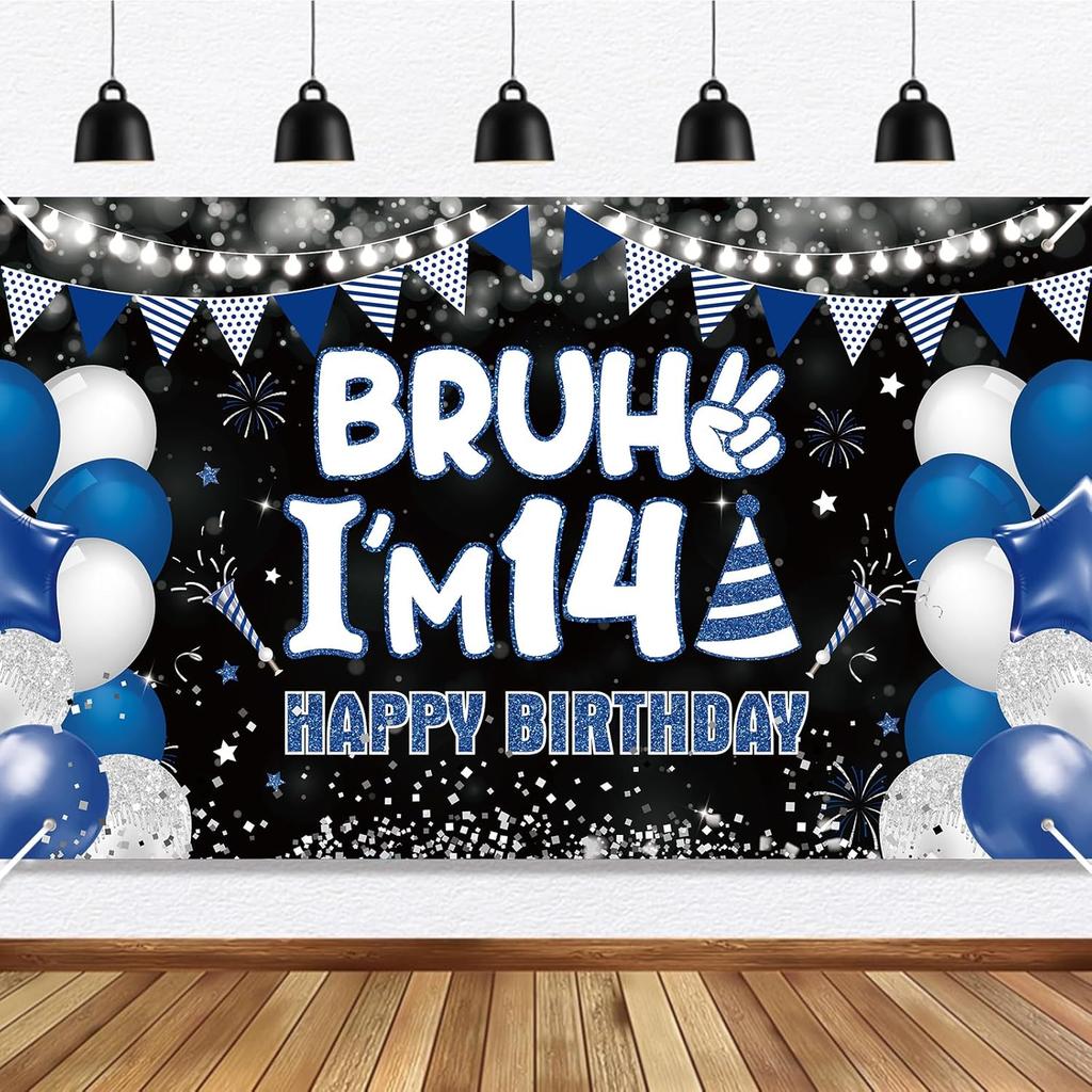 13th Birthday Party Decorations Banner for Boys Bruh I'm 13 Backdrop Funny Teenage Bday Banner Teen Boy 13th Birthday Decor 5.9x3.6ft Happy 13 Years