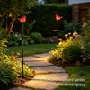 Solar Garden Stake Light Outdoor Decorative Lawn Lamp with Bird Shape Top for Patio Yard Pathway Lighting and Landscape Accent