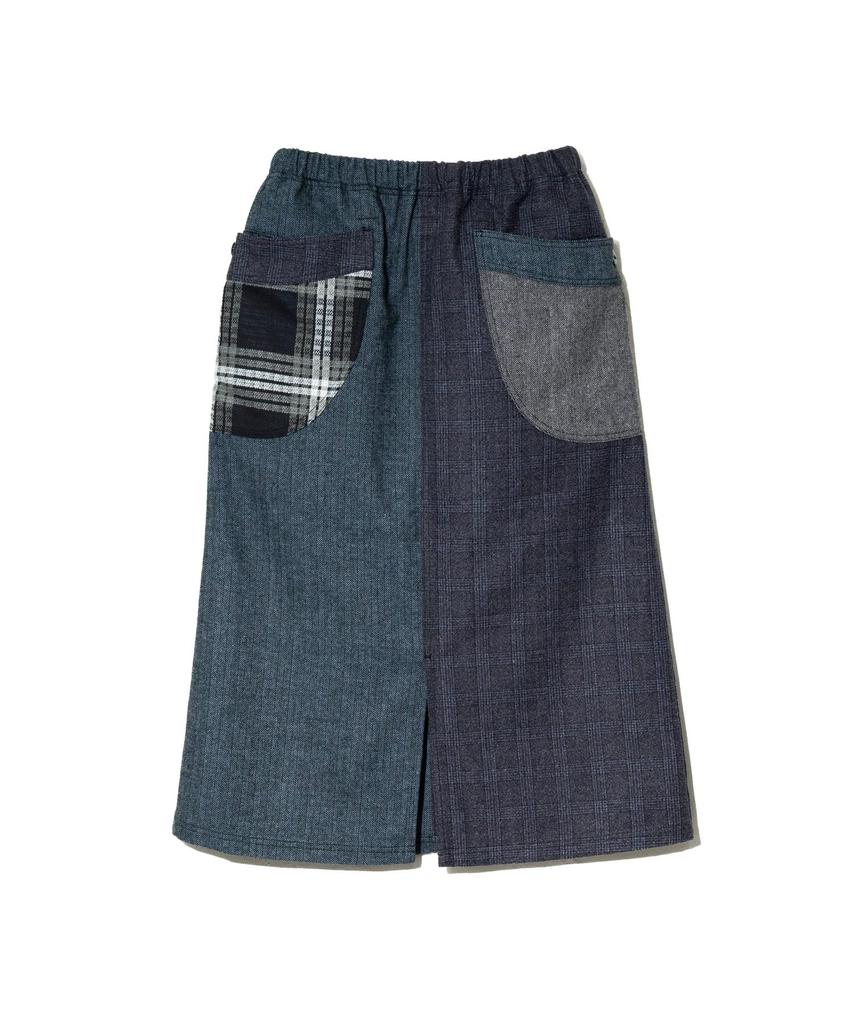 [go slow caravan] 350207 WOOL-LIKE FABRIC Crazy Side Pocket Skirt, Gray, Free Size