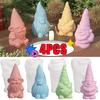 New 4/1PC Christmas Dwarf Candle Silicone Mold 3D Santa Claus Plaster Resin Molds Soap Ice Baking Tools Home Decoration Gifts