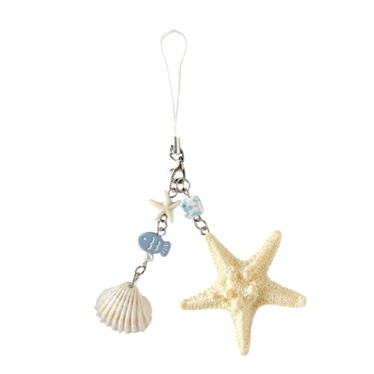 Charm Seashells Keychain Portable Resin Craft Ideal for Backpacks Keyrings