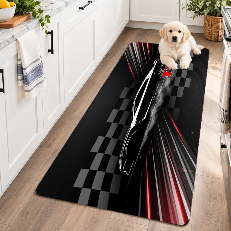 Flannel Kitchen Mat Nissan GT-R Soft Area Rug Non Slip Floor Carpet Home Decoration