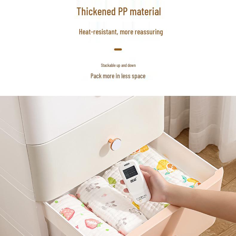 Slim Plastic Multi-Layer Storage Cabinet with Drawers for Kitchen and Bathroom