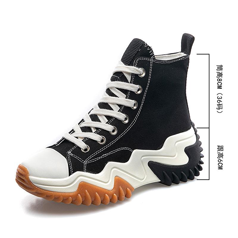 

Обработка парусиновых кед на высокой платформе на заказ женские 2021 новые 1970 увеличивающие рост зубчатая толстая подошва обувь-маффины 40