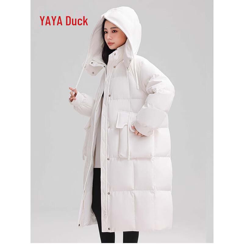 Yaya 2025 New Women's Long Hooded Down Jacket