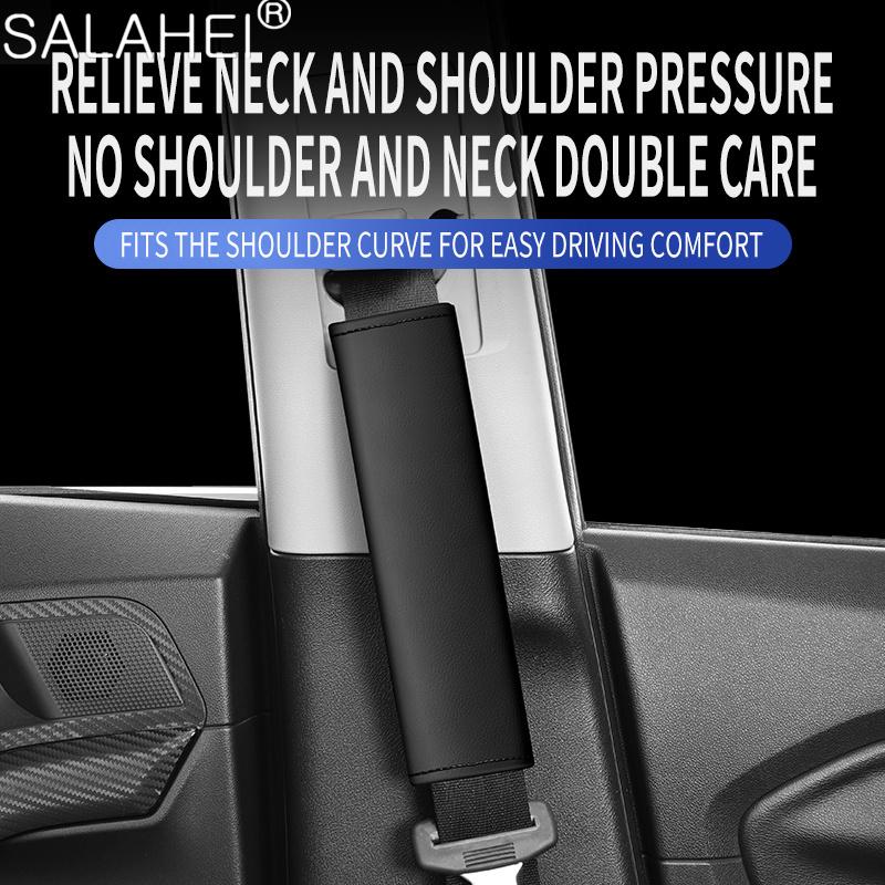 2Pcs Leather Seat Belt Covers Car Shoulder Pad Seat Belt For Opel Astra Insignia Corsa Zafira Meriva Mokka Vivaro Vectra Antara B6