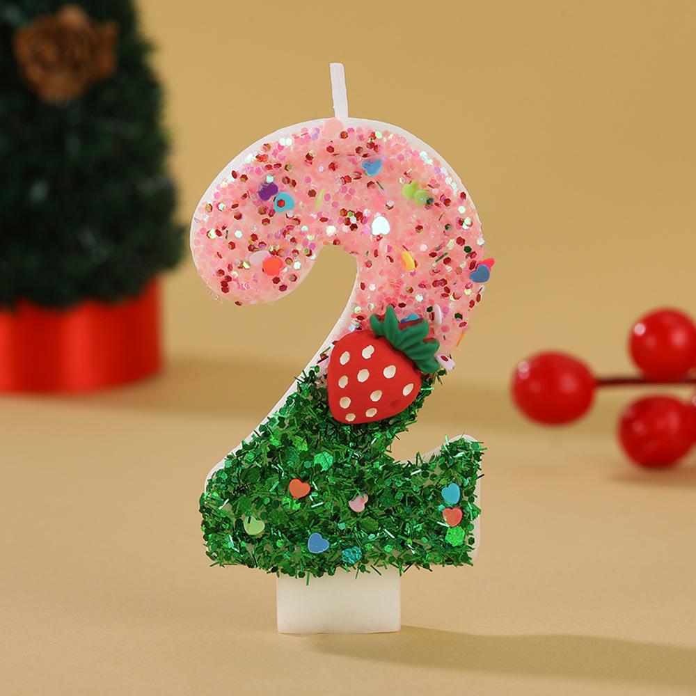 Strawberry-Shaped Birthday Cake Candles: Cute & Creative Number Decorations for Parties