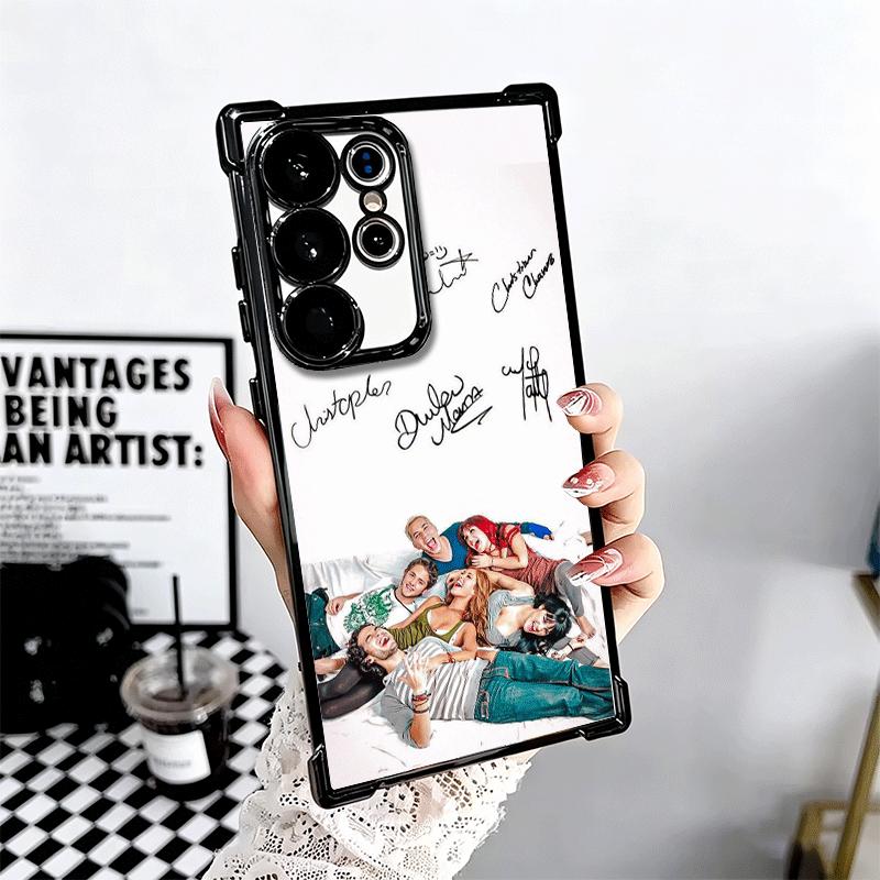 F-Fashion RBD R-Rebelde Plating Phone Case For Samsung Galaxy S24 S25 FE S26 Edge S23 Ultra S22 S21 Plus S20 Anti-Fall Airabag C