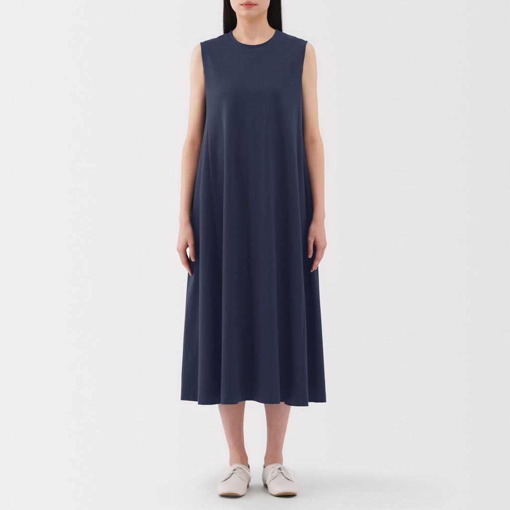 MUJI Women's Cool UV Protection Sleeveless Dress, Navy, Size XL, BB2S3A5S