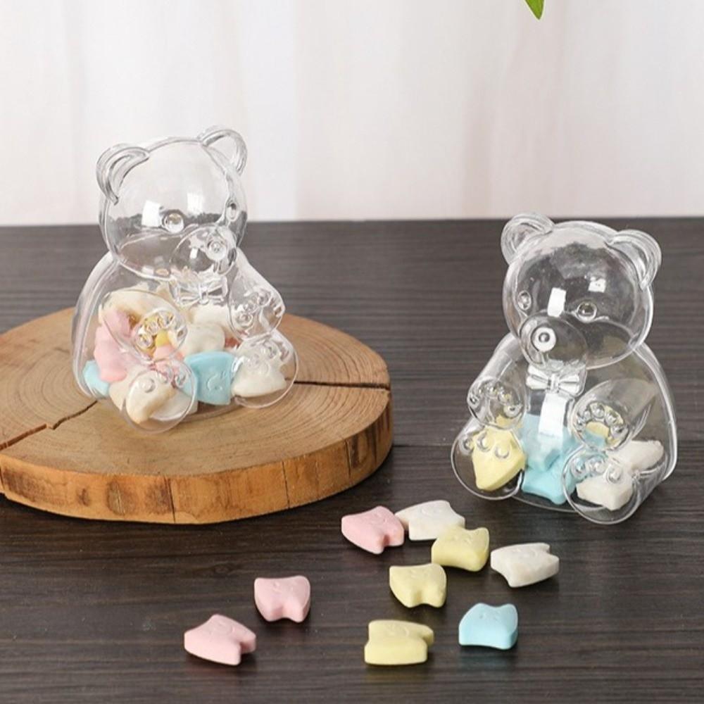 12PCS Large Gummy Bear Container Reusable Candy Storage Container Plastic Candy Boxes Clear Giant Gummy Bear Storage Jar