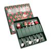 Christmas Spoon Cutlery Set Stainless Steel Xmas Dinner Forks Dessert Fruit Ice Cream Tea Cake Forks Doll Tableware Gift Box Christmas Party Supply
