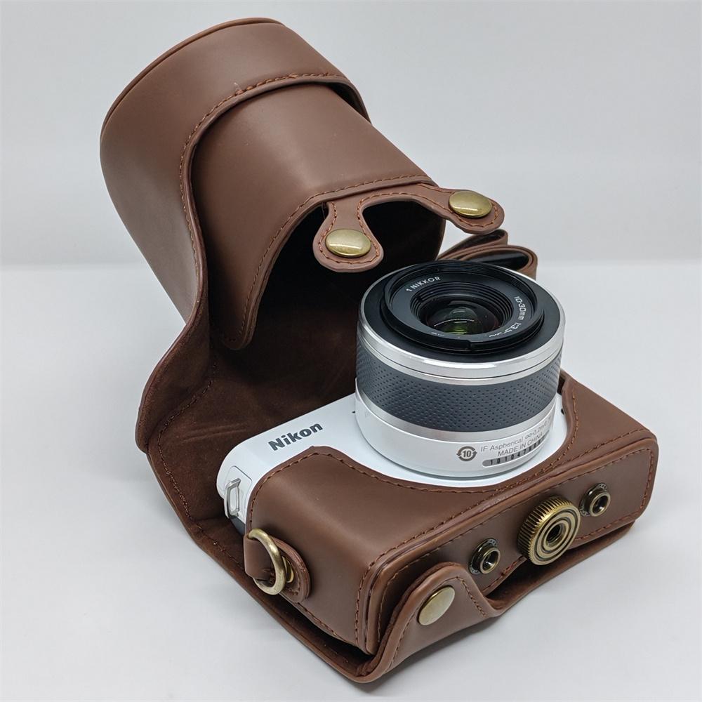 PU Leder Kameratasche Hülle Für Nikon J1 J2 Ganzkörper-Schutzhülle Mit Riemen