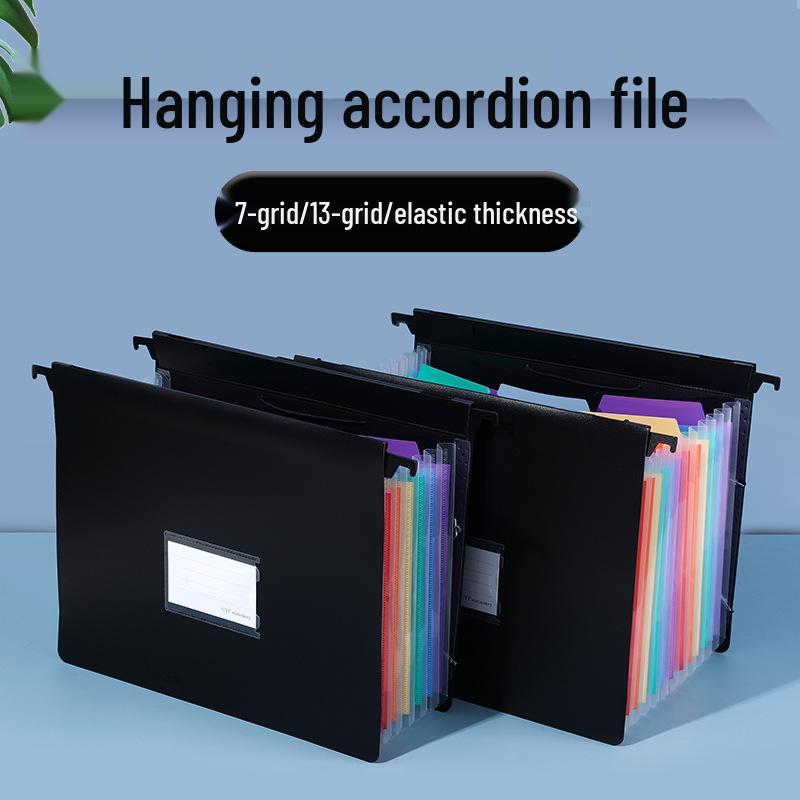 Double-Sided Waterproof Accordion Folder: 7/13 Grids for Office Document Storage
