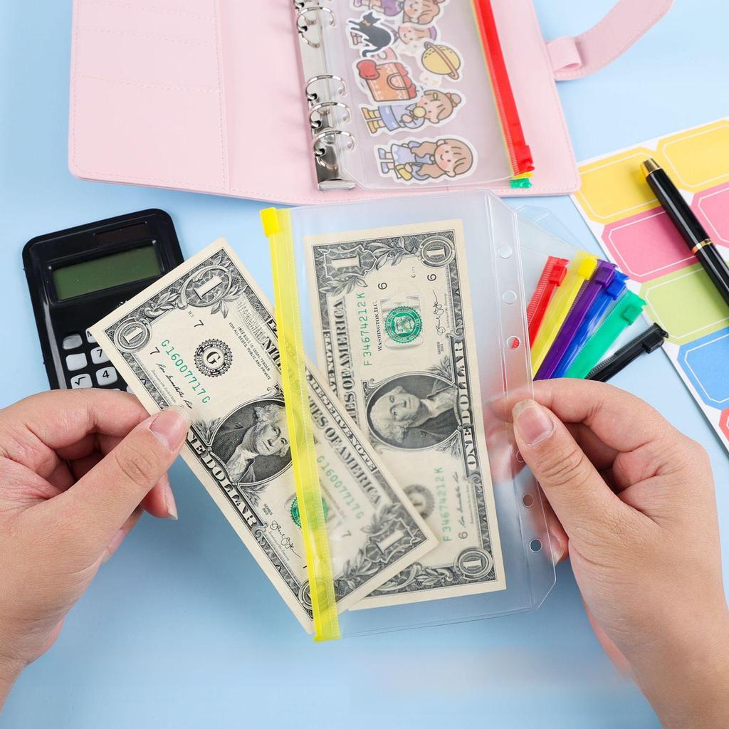 Collection de sacs transparents en PVC: Budget de trésorerie, manuel A6, porte-documents A5, sac à feuilles mobiles B5, livre de cartes de visite.