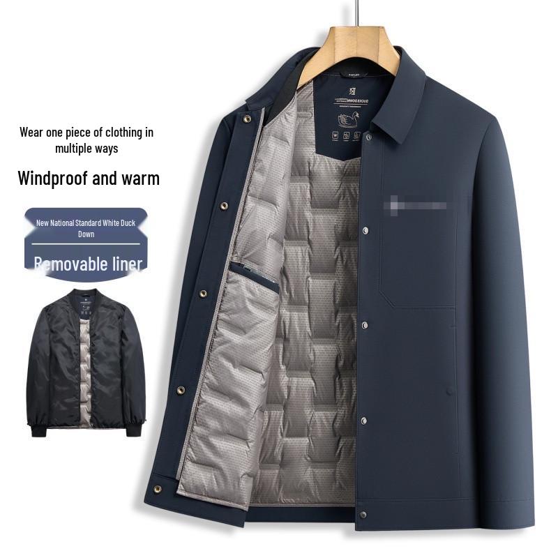 Men s Winter Down Jacket - Casual Short Coat with Business Style 185