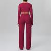 Cross-New Tight Sportswear Set: Chest-Pad Top & High-Waist Wide-Leg Pants for Running, Fitness & Yoga