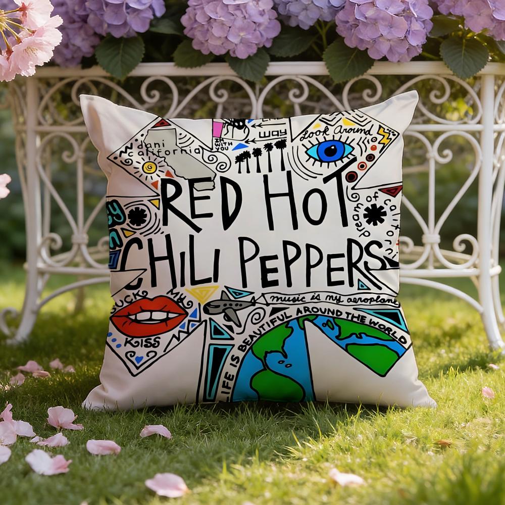 Band R-Red Hot C-Chili Peppers Cushion Cover Home & Car Dual-Scene Pillow Cover: Reversible for Premium Comfort