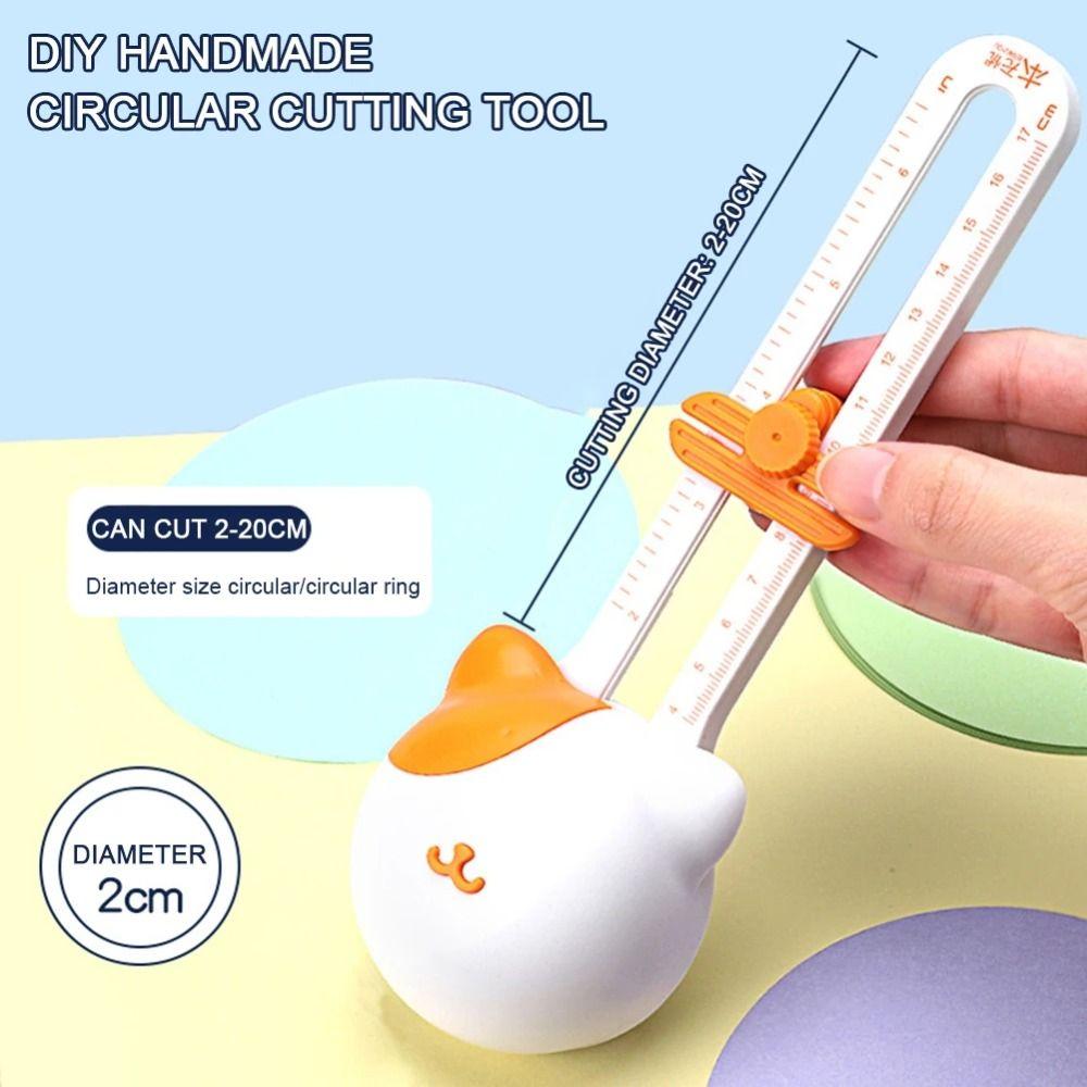 Paper Card Photo Circular Paper Cutter Cute Kitty Safe 360° Rotary Circle Cutter Crafts DIY Round Cutting Tool Laminate