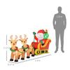 Inflatable Santa Claus with Sleigh and 2 Reindeer, Waterproof Polyester Fabric Christmas Decorations with LED Lights 240x57x112cm