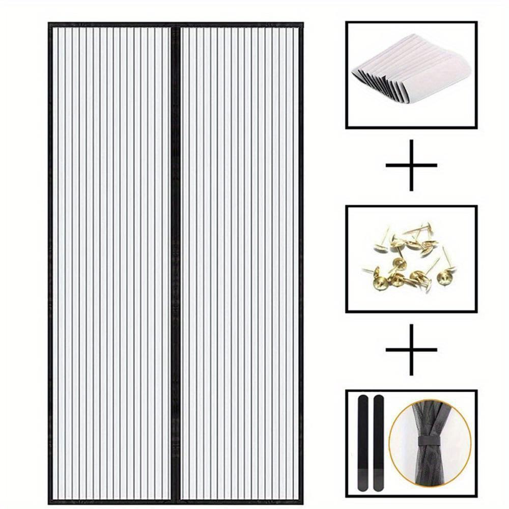 Magnetic Insect Screen Door Curtain - Self-Closing Polyester Mesh for Mosquito & Fly Proof, No Drill Easy Installation